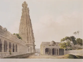 Temple hindou à Madura, planche XVI de Scènes orientales, publié en 1798